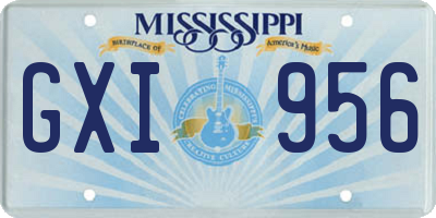 MS license plate GXI956