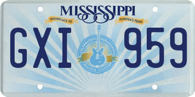 MS license plate GXI959