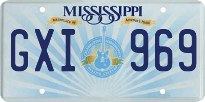 MS license plate GXI969