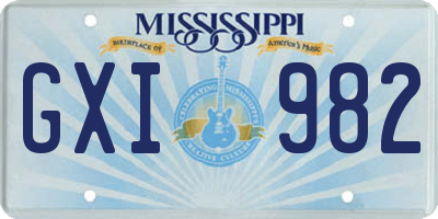 MS license plate GXI982
