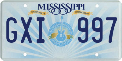 MS license plate GXI997