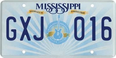 MS license plate GXJ016
