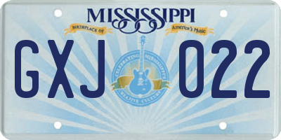 MS license plate GXJ022