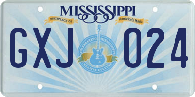 MS license plate GXJ024
