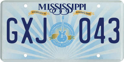 MS license plate GXJ043