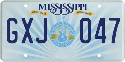 MS license plate GXJ047