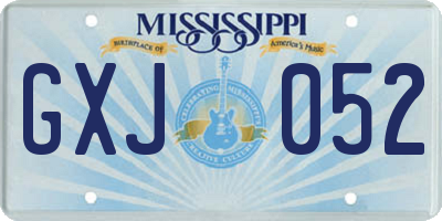 MS license plate GXJ052