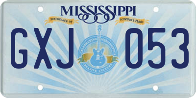 MS license plate GXJ053