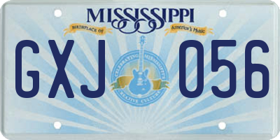 MS license plate GXJ056