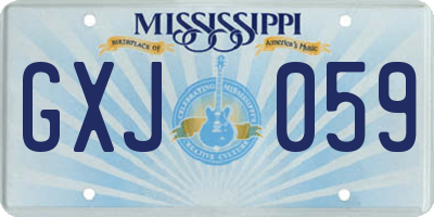 MS license plate GXJ059