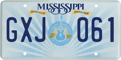MS license plate GXJ061
