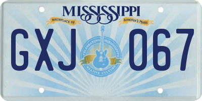 MS license plate GXJ067