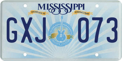 MS license plate GXJ073