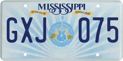 MS license plate GXJ075