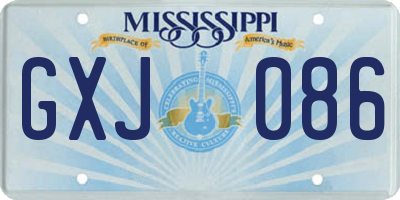 MS license plate GXJ086