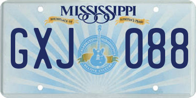 MS license plate GXJ088