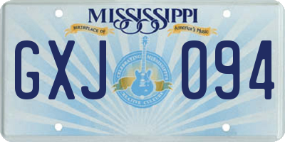 MS license plate GXJ094