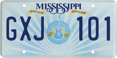 MS license plate GXJ101
