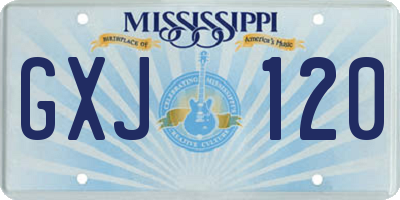 MS license plate GXJ120