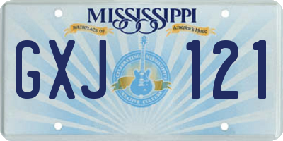 MS license plate GXJ121