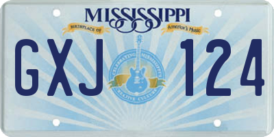 MS license plate GXJ124