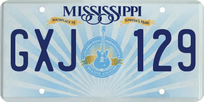 MS license plate GXJ129