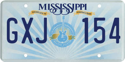 MS license plate GXJ154