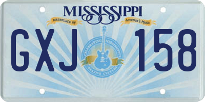 MS license plate GXJ158
