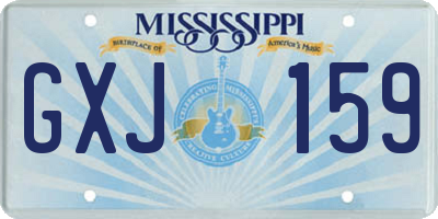 MS license plate GXJ159