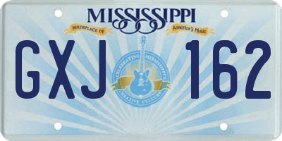 MS license plate GXJ162
