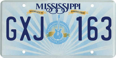 MS license plate GXJ163