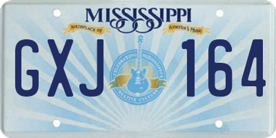 MS license plate GXJ164