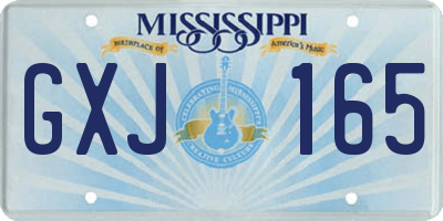 MS license plate GXJ165