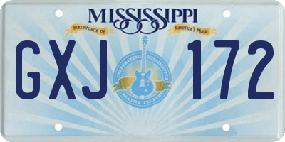 MS license plate GXJ172
