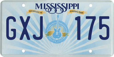 MS license plate GXJ175