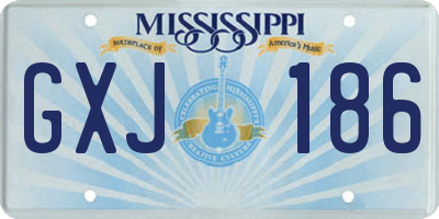 MS license plate GXJ186