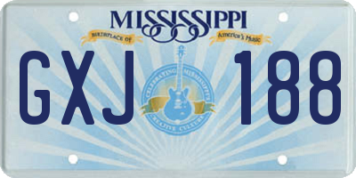 MS license plate GXJ188