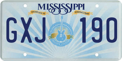 MS license plate GXJ190