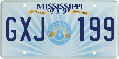 MS license plate GXJ199