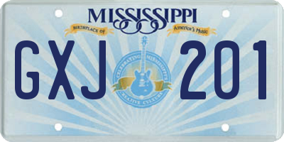 MS license plate GXJ201