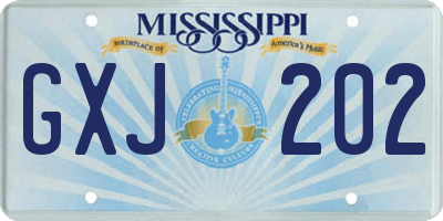 MS license plate GXJ202