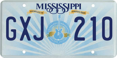 MS license plate GXJ210