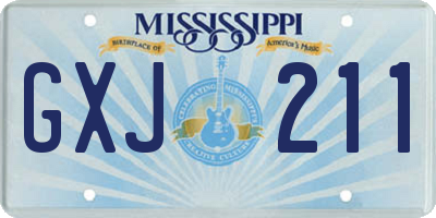 MS license plate GXJ211