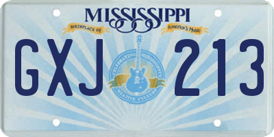 MS license plate GXJ213