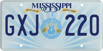 MS license plate GXJ220