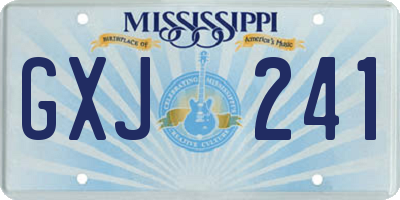 MS license plate GXJ241