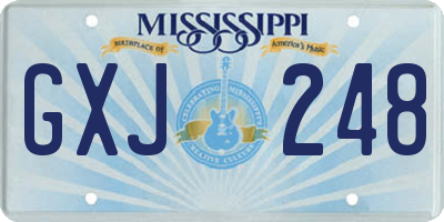 MS license plate GXJ248
