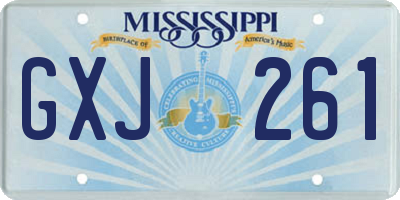MS license plate GXJ261