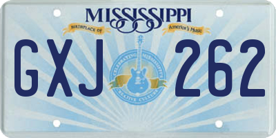 MS license plate GXJ262