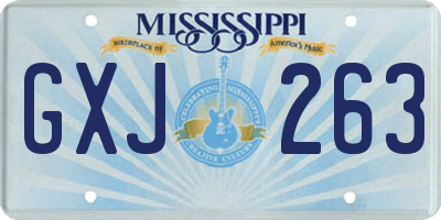 MS license plate GXJ263